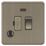 Knightsbridge Screwless 13A Switched Fused Spur & Flex Outlet with Neon Antique Brass
