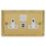 Varilight  13A 2-Gang SP Switched Socket + 3A 45W 2-Outlet Type C USB Charger Georgian Brass with White Inserts
