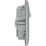 British General Nexus Metal 13A 2-Gang SP Switched Socket + 3.25A 22W 2-Outlet Type C USB Charger Brushed Steel with Grey Inserts