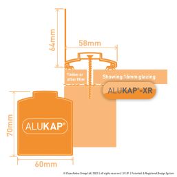 ALUKAP-XR Brown  Glazing Wall Bar with Gasket 4800mm x 60mm
