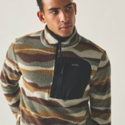 Regatta Frankie Borg Half Zip Fleece Ground Coffee Mountain Range  2X Large 46-48" Chest