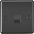 Knightsbridge  1-Gang Slave Telephone Socket Matt Black with Colour-Matched Inserts