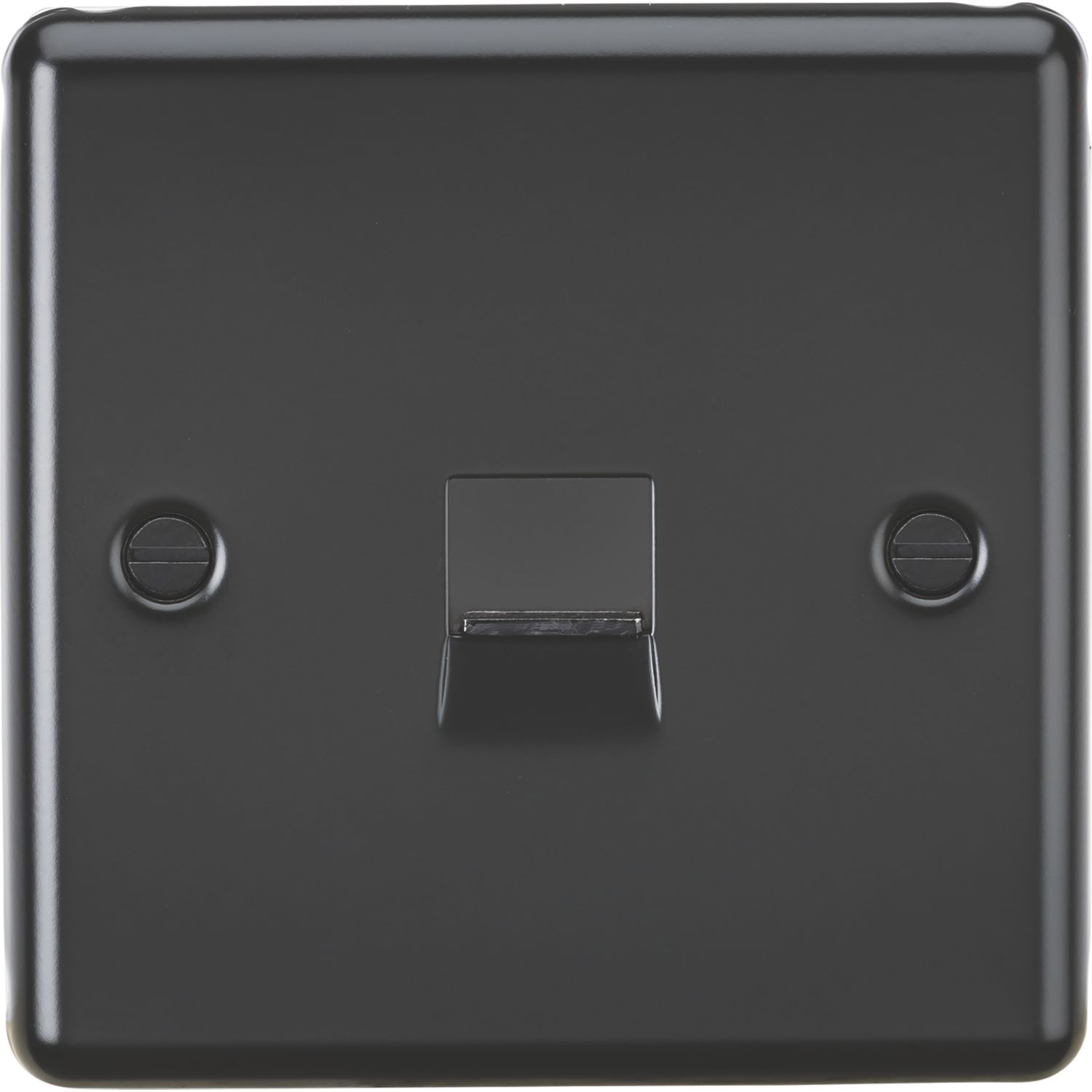 Knightsbridge 1-Gang Slave Telephone Socket Matt Black with Colour-Matched Inserts (360PX)