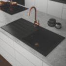 ETAL Comite 1 Bowl Composite Kitchen Sink Black Reversible 1000mm x 500mm