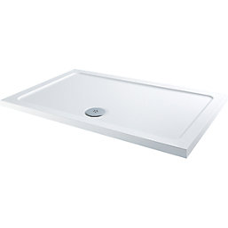 Essentials Rectangular Shower Tray with Waste White 1300mm x 900mm x 40mm