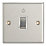 Contactum Iconic 10AX 1-Gang 1-Way Retractive Bell Switch Brushed Steel with White Inserts