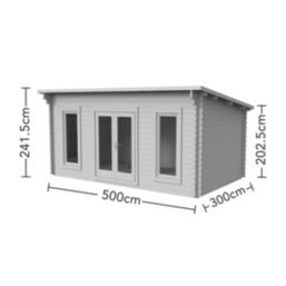 Forest Elmley 16' 6" x 10' (Nominal) Pent Timber Log Cabin with Assembly