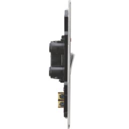 Knightsbridge  45A 2-Gang DP Control Switch Polished Chrome with LED