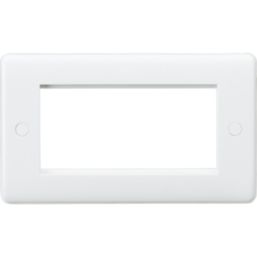Knightsbridge Curved Edge 4-Module Modular Faceplate White