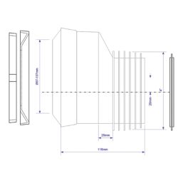 McAlpine MACFIT Rigid 20mm Offset WC Pan Connector White 130mm