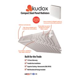 Kudox Premium 600mm x 1000mm 3235BTU White Type 11 Convector Radiator