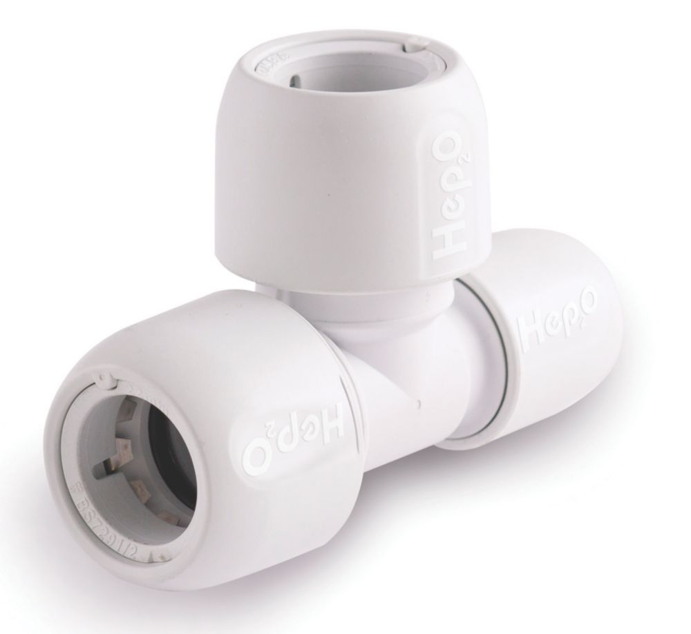 Hep2O  Plastic Push-Fit Reducing Tees 22mm x 15mm x 22mm 5 Pack