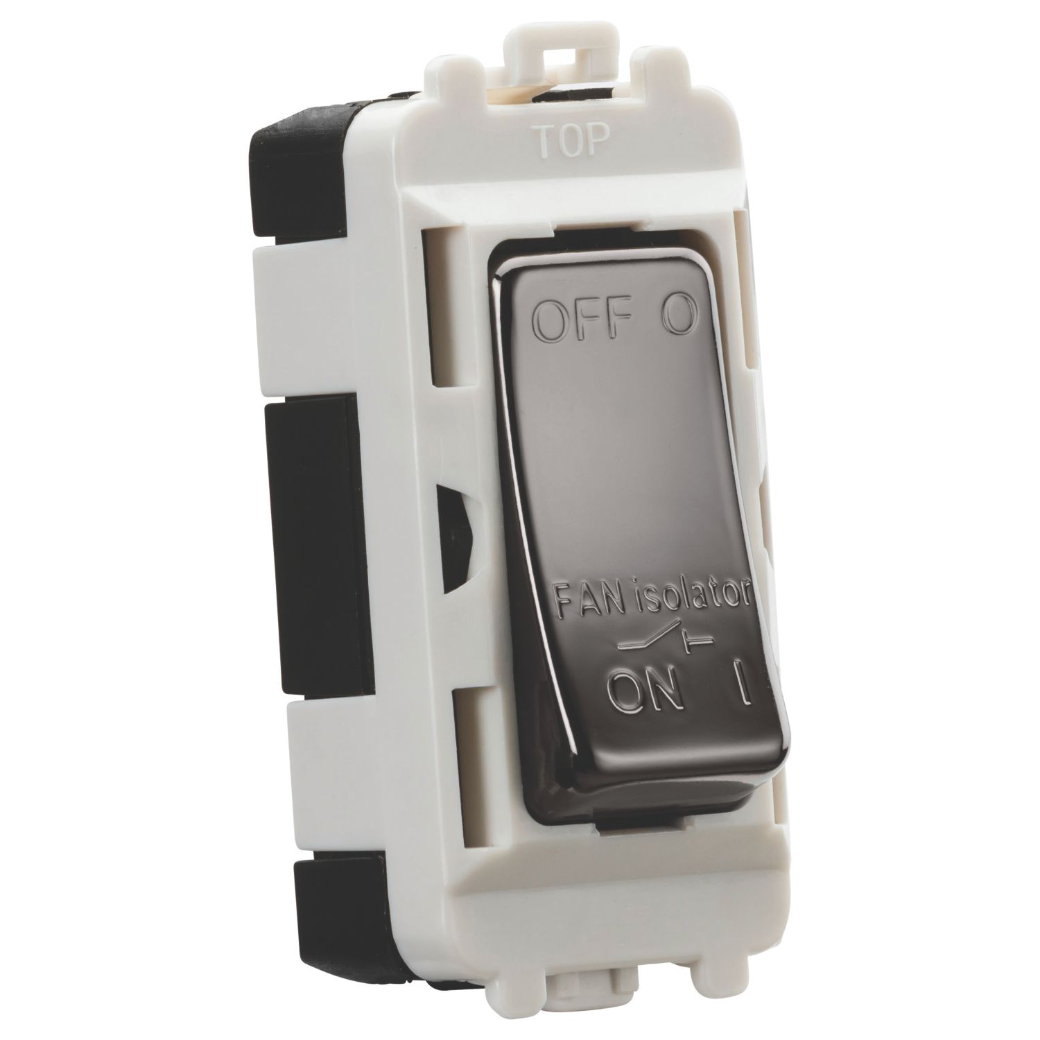 Knightsbridge 10A Grid 3-Pole Fan Isolator Switch Black Nickel (361CR)