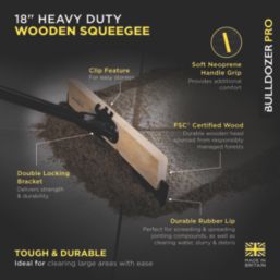 Bulldozer Pro  Floor Squeegee Black & Yellow 457mm (18")