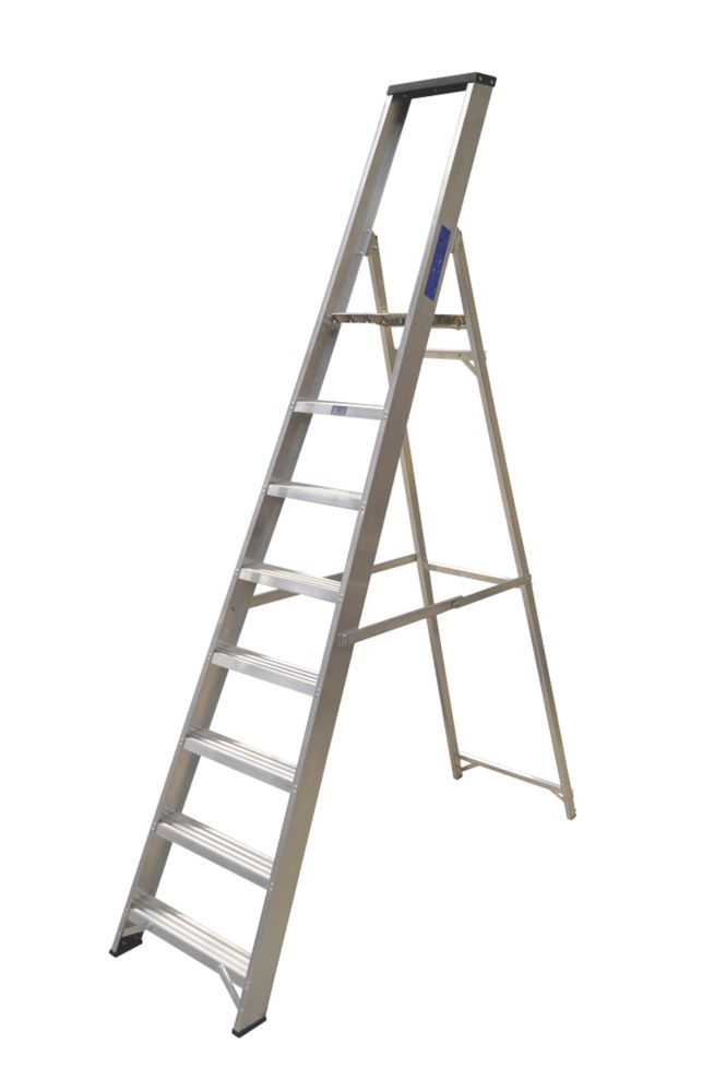 Lyte Aluminium 2.31m 8 Step Platform Step Ladder Screwfix