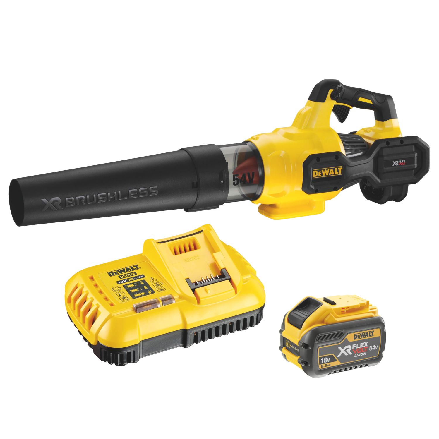 DEWALT DCMBA572X1-GB 54V 1 x 9.0Ah Li-Ion XR FlexVolt Brushless Cordless Axial Blower (361JL)