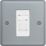 British General  Metal Clad RJ45 Ethernet Socket Grey with White Inserts