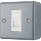 British General  Metal Clad RJ45 Ethernet Socket Grey with White Inserts