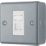 British General  Metal Clad RJ45 Ethernet Socket Grey with White Inserts