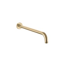 Iowa HP/Combi Flexible Concealed Brushed Brass Thermostatic Round Concealed Shower Mixer with Riser Handset & Overhead Outlet
