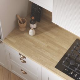 Wilsonart Natural Blocked Oak Matt Brown Wood Effect Laminate Worktop 4100mm x 620mm x 38mm