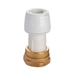 Hep2O  Plastic Push-Fit Straight Keyless Tap Connector 15mm x 3/4"