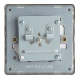 Contactum Lyric 1-Gang Female Coaxial TV Socket Brushed Brass with White Inserts