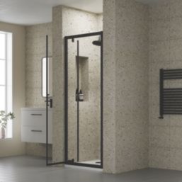 ETAL  Framed Rectangular Pivot Shower Door Matt Black 755mm x 1900mm