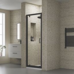 ETAL  Framed Rectangular Pivot Shower Door Matt Black 755mm x 1900mm