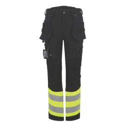 Regatta Hi Vis XPro Stretch Holster Trouser Black/Yellow 30" W 32" L