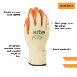 Site SWG380 Builder Gloves Yellow / Orange Small
