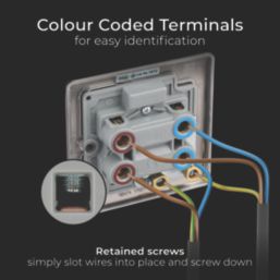 British General Nexus Metal 45A 1-Gang DP Cooker Switch Black Nickel with LED