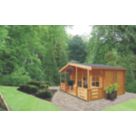 Shire Lydord 4 15' 6" x 18' 6" (Nominal) Apex Timber Log Cabin with Assembly