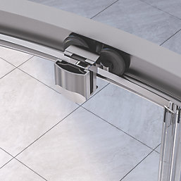 Aqualux Edge 6 Semi-Frameless Offset Quadrant Shower Enclosure LH/RH Polished Silver 1200mm x 800mm x 1900mm