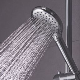 Meda Rear-Fed Exposed Chrome Thermostatic Push Button Mixer Shower