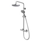 Meda Rear-Fed Exposed Chrome Thermostatic Push Button Mixer Shower