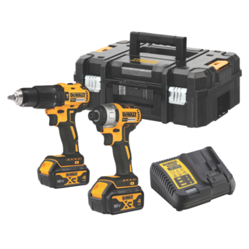 DEWALT DCK2060M2T-SFGB 18V twin pack with two 4.0Ah batteries, charger and case