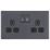 LAP  13A 2-Gang DP Switched Power Sockets Slate Grey  with Black Inserts 5 Pack