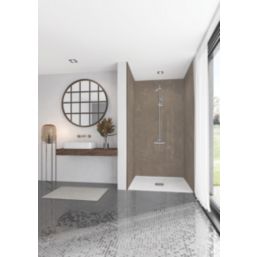 Splashwall Mandorla Bathroom Wall Panel Stone Brown 600mm x 2420mm x 10mm