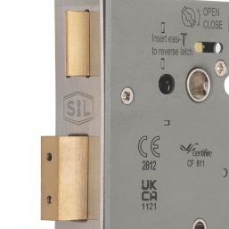 Smith & Locke Fire Rated  5 Lever Satin Nickel Architectural Sash Lock 76mm Case - 57mm Backset