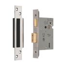 Smith & Locke Fire Rated  5 Lever Satin Nickel Architectural Sash Lock 76mm Case - 57mm Backset