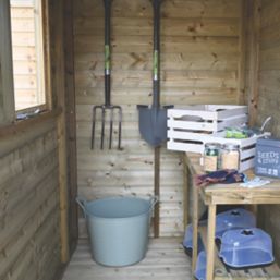 Forest Timberdale 4' 6" x 6' 6" (Nominal) Apex Tongue & Groove Timber Shed with Base & Assembly