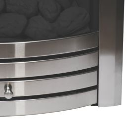Be Modern Design Brushed Steel Rotary Control Inset Gas Manual Fire 510mm x 173mm x 605mm
