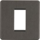 Knightsbridge Screwless 1-Module Modular Faceplate Smoked Bronze