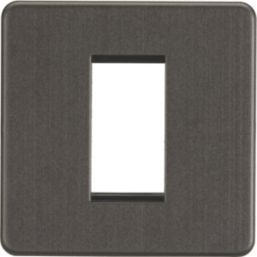 Knightsbridge Screwless 1-Module Modular Faceplate Smoked Bronze
