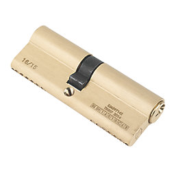Smith & Locke Fire Rated 1 Star Double 1* 6-Pin Euro Cylinder Lock 40-45 (85mm) Polished Brass