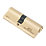 Smith & Locke Fire Rated 1 Star Double 1* 6-Pin Euro Cylinder Lock 40-45 (85mm) Polished Brass