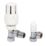 15mm x 1/2" White Angled & L/S Standard Thermostatic Radiator Valve & Lockshield