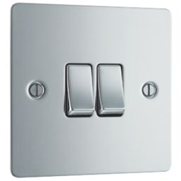 LAP  10AX 2-Gang 2-Way Light Switch  Polished Chrome