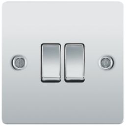 LAP  10AX 2-Gang 2-Way Light Switch  Polished Chrome